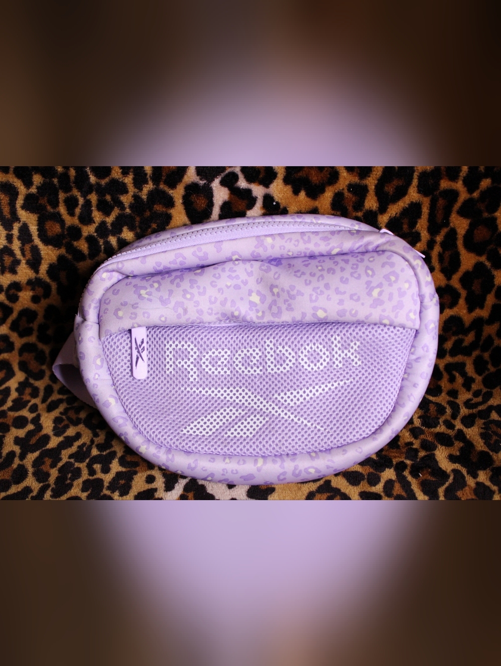 Reebok Lilac Leopard Print Crossbody Bag